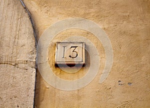 View of a building number 13