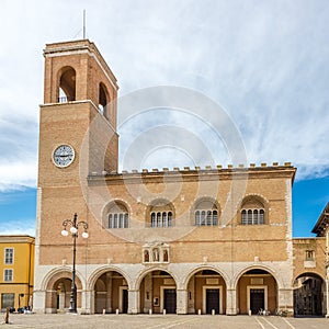 View at the Building of Theater in Fano town, Italy