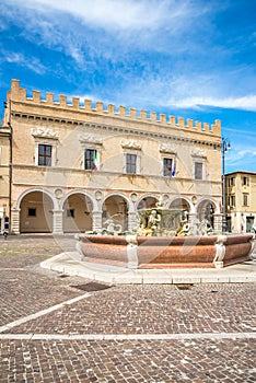 View at the Building of Town hall in Pesaro, Italy photo