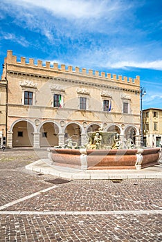 View at the Building of Town hall in Pesaro, Italy