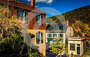 View of buildings in Harper's Ferry, West Virginia. photo