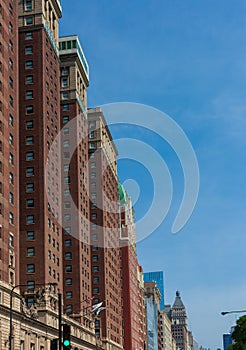 View of buildings on Michigan Avenue in Chicago, Illinois