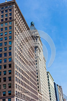 View of buildings on Michigan Avenue in Chicago, Illinois