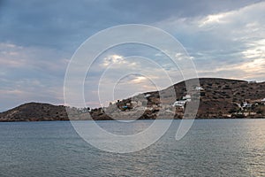 View of the buildings in Paralia Gialos, Ios, Greece