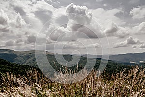 View from Bukowe Berdo in the Bieszczady Mountains in Poland