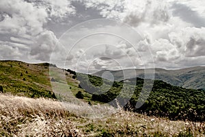 View from Bukowe Berdo in the Bieszczady Mountains in Poland