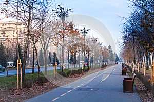 The view of Bulevardul Unirii, Bucharest, Romania