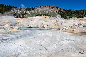 View from within Bumpass Hell hydrothermal area at Lassen Volcanic National Park, California, USA photo