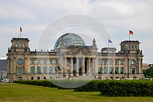 View on the Bundestag/Reichstag` - building of the german parliament in berlin
