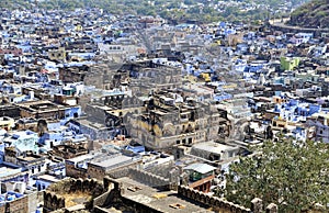View of a Bundi City from window of Chhatra Palace