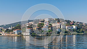 View of Burgazada island from the sea with summer houses, Sea of Marmara, Istanbul, Turkey photo