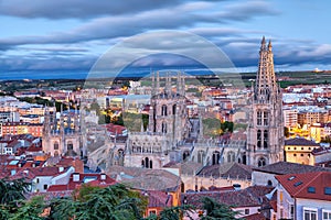 View on Burgos Cathedral from the hill