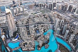 View from Burj Khalifa. Dubai, UAE.