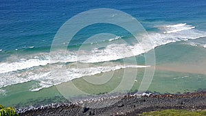 View from Burleigh Heads Nature Walk  looking at the mouth of the Tallebudgera Creek  Queensland Australia