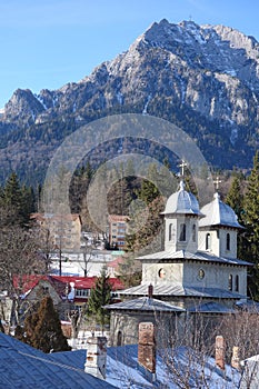 View in Busteni mountain town on Prahova valley in Romania