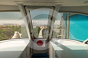 View from cabin of monorail train