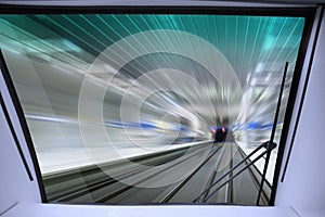 View from cabin of train