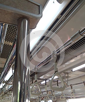 A view of the cabin of the train without passengers