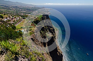 View from Cabo GirÃÂ£o viewpoint to the municipality CÃÂ£mara de Lobos, Madeira, Portugal