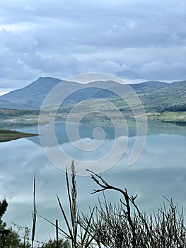 view of Caccamo lake, Palermo, Sicily, Italy