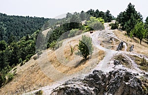 View from the Cachtice castle to the country, Slovak republic