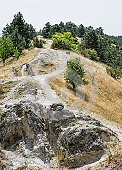 View from the Cachtice castle to the country, Slovakia