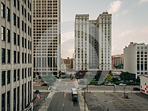 View of Cadillac Square, in downtown Detroit, Michigan