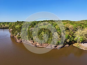 View of Cadron Settlement Park, Arkansas from the Arkansas river photo