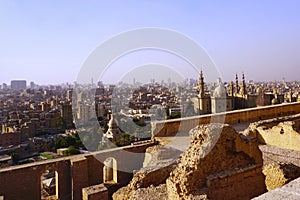 View of Cairo city with mosque in Egypt