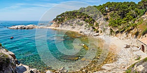 View of Cala bona small beach near Palamos, Catalonia