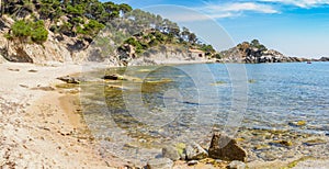 View of Cala bona small beach near Palamos, Catalonia