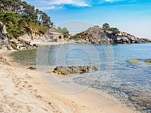 View of Cala bona small beach near Palamos, Catalonia