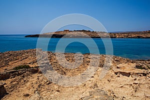 View of Cala Croce in Lampedusa