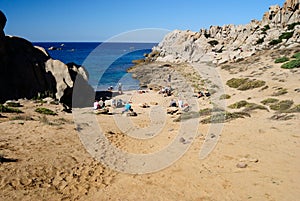 View of the Cala di L`ea at Capo Testa