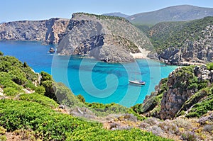 View of Cala Domestica beach, Sardinia, Italy