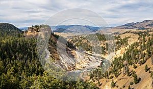 View from Calcite Springs Overlook in Yellowstone National Park