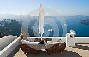 View on caldera and sea.