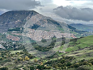 view of Caltavuturo, Palermo, Sicily, Italy