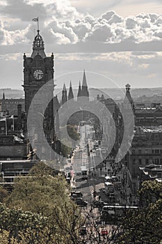 View from the Calton Hill to the Edinburgh city, Scotland