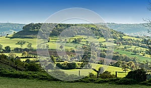 View of Cam Long Down from Coaley Peak, Cotswolds, Gloucestershire