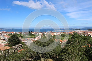 A view of Cambados Spain and the sea from the Igrexa de Santa Marina Dozo Church