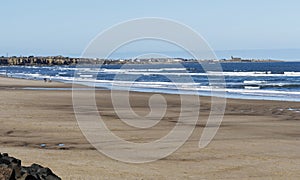 View from Cambois to Newbiggin by the Sea, UK