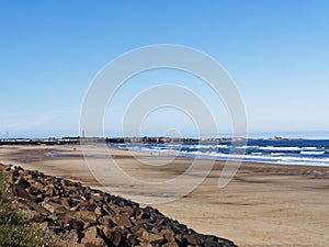 View from Cambois to Newbiggin by the Sea, UK