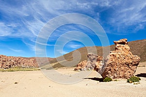 View on Camel rock formation in the Bolivean altiplano - Potosi Department, Bolivia