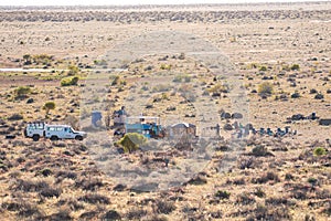 View of a camp site in the Tirari Desert