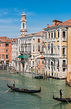 View of the campanile of roman catholic church - San Apostoli