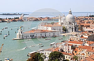 View from the Campanile in Venice to south, Italy