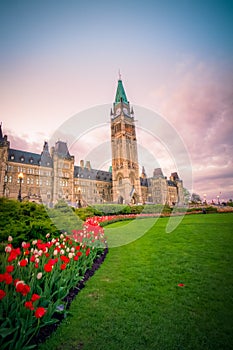 View of Canada Parliament building in Ottawa