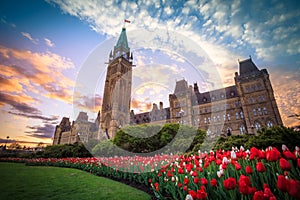 View of Canada Parliament building in Ottawa