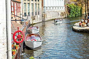 View on Canal in Brugge, Belgium photo